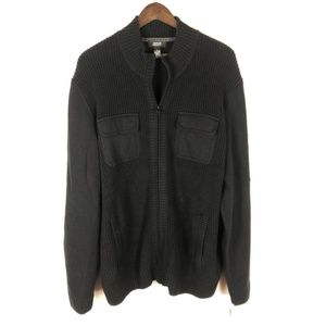 Alfani NEW Black Mens Large Zip Sweater